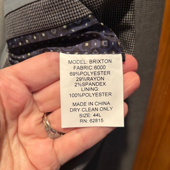 The Savile Row Men's Brixton Brit Skinny Suit Jacket Blazer 44L NWOT - Picture 5 of 6